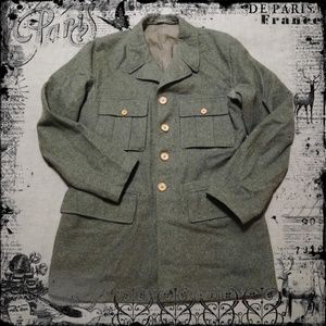Vintage Mens Wool Swedish Military Coat WWII Issue